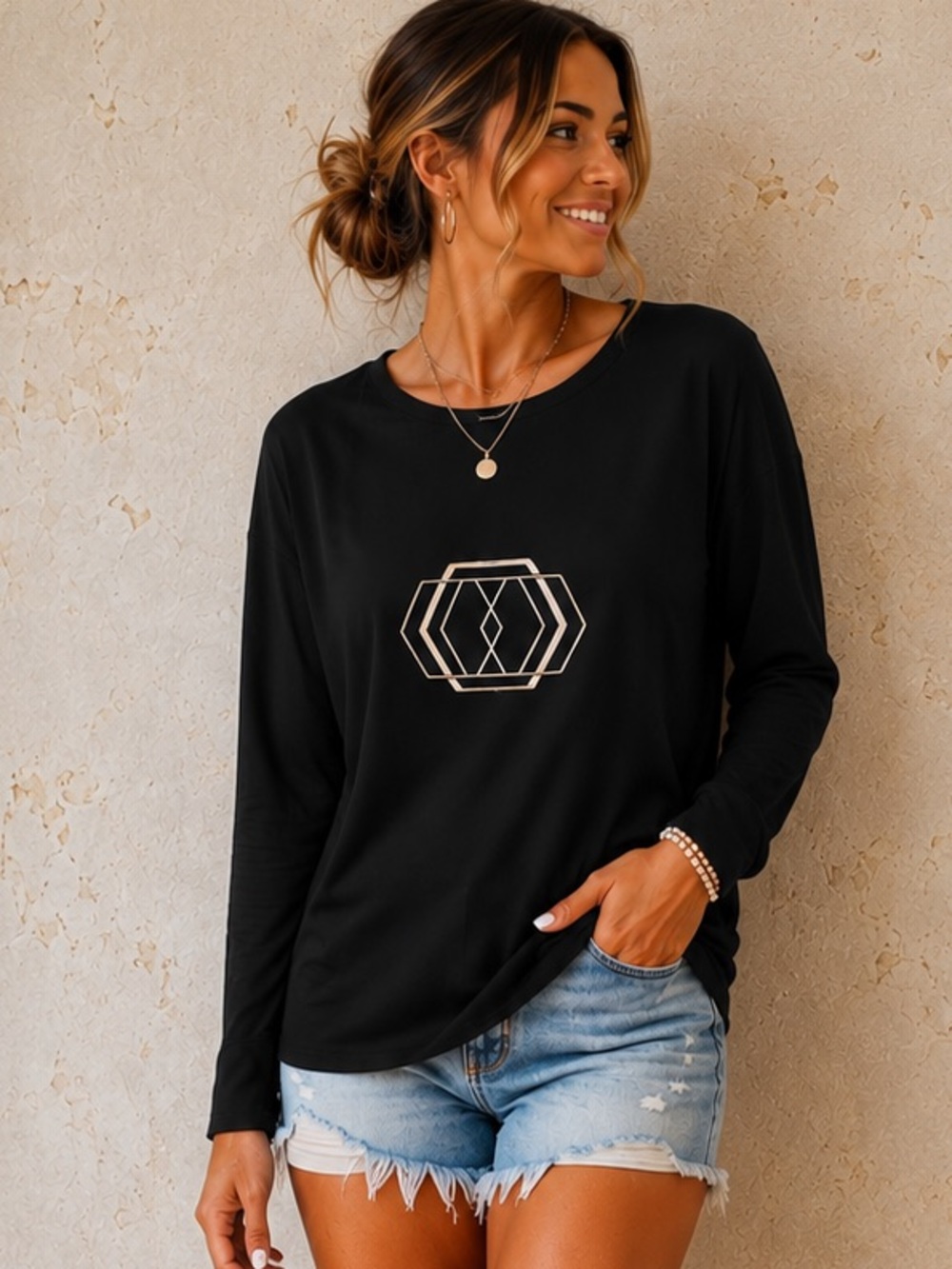 NWT LuLaRoe Hudson Black Long Sleeve Top Size M – Oversized/Unisex New